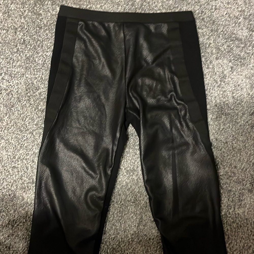Bcbgmaxazria faux leather black  leggings
